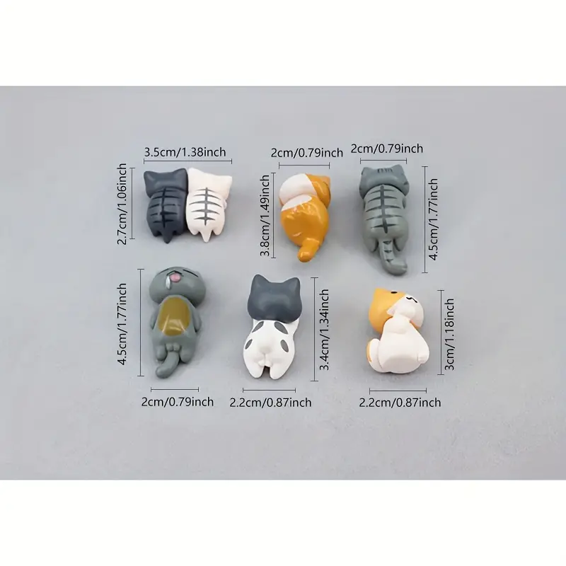 6pcs PVC Cartoon Cat Figurines - огляд і ціна Pothos
