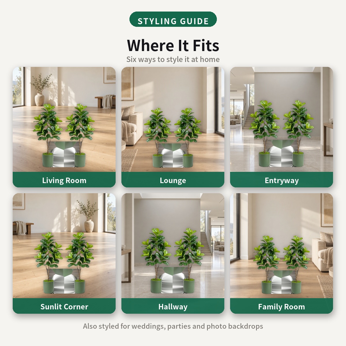 Artificial Ficus Tree 122cm Se - огляд і ціна Fiddle Leaf Fig
